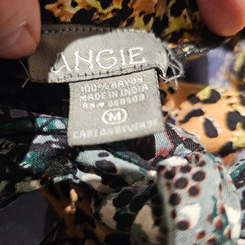 Angie M NWT Boho Patchwork Maxi Dress Tie Bach Festival Wonderlust Western Folk - Picture 5 of 13